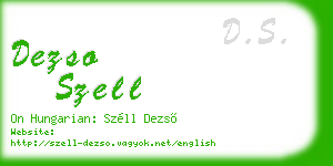 dezso szell business card